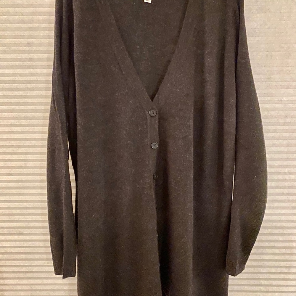 NWOT.   Soft Wool blend long cardigan in grey